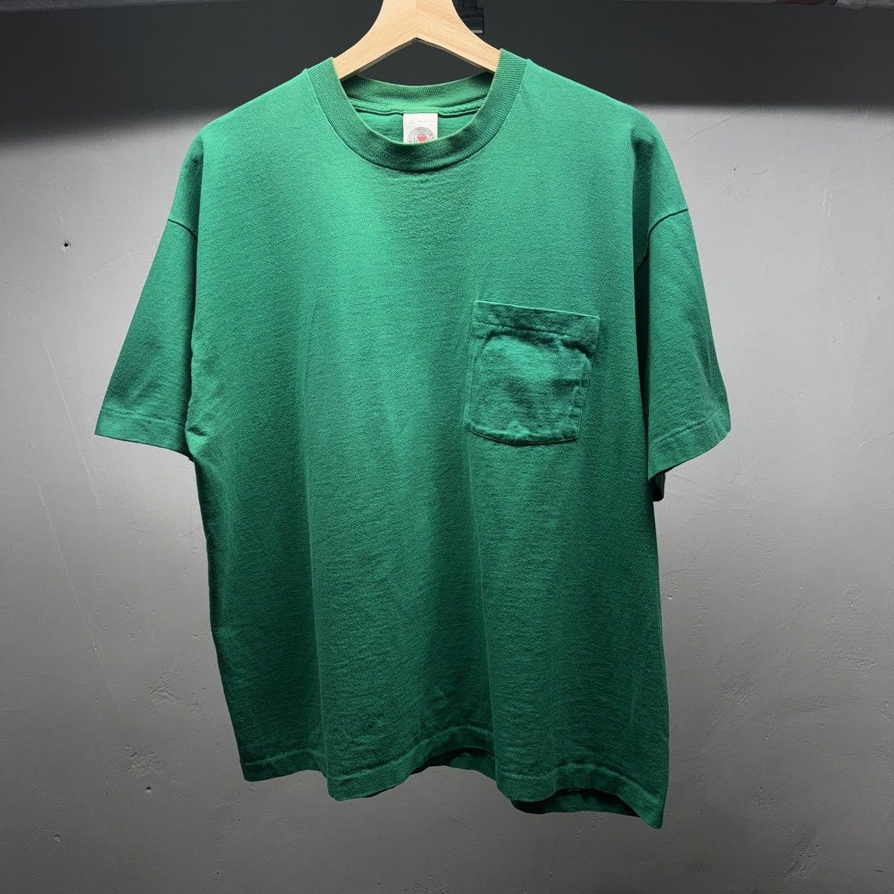 1990s Faded Green Blank Pocket Tee