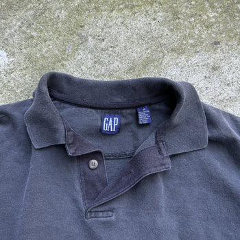 1990s GAP OVERSIZED FADED BLACK COTTON BUTTON SHIRT