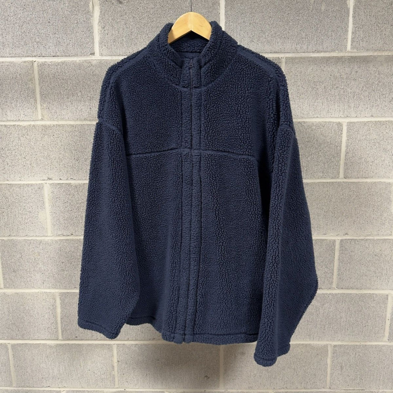 1990s 2000s Y2K Gap Navy Blue Zip Up Fleece Jacket