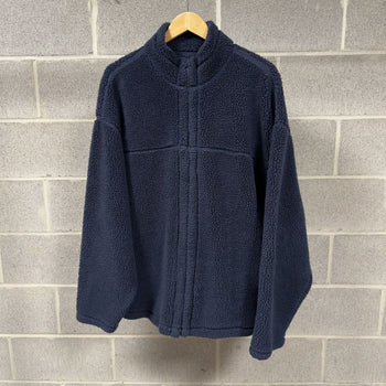 1990s 2000s Y2K Gap Navy Blue Zip Up Fleece Jacket