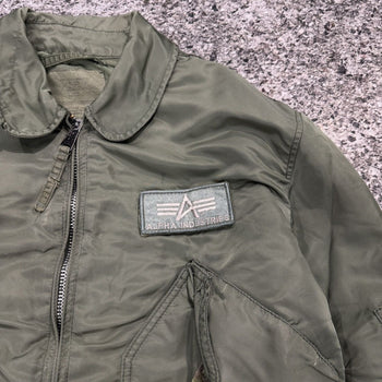 1980s Faded Thrashed Alpha Industries CWU 45-P Flight Bomber Jacket
