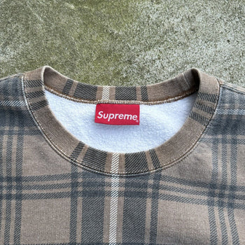 SUPREME SS21 BROWN PLAID CREWNECK