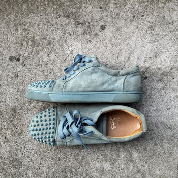 Christian Louboutin Baby Blue Louis Junior Spike Low Top