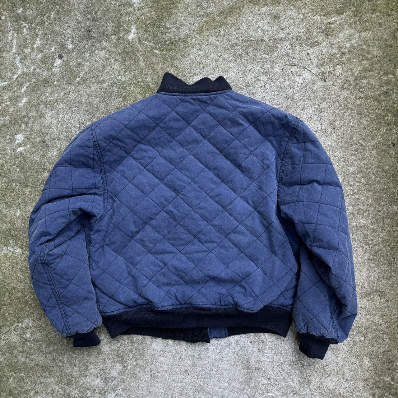 2000s POLO RALPH LAUREN QUILTED NAVY BOMBER JACKET