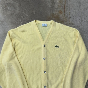 1980s IZOD LACOSTE ACRYLIC CARDIGAN SWEATER MADE IN USA