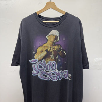 Vintage 2002 John Cena WWE Word Life Bucket Hat Faded Tee