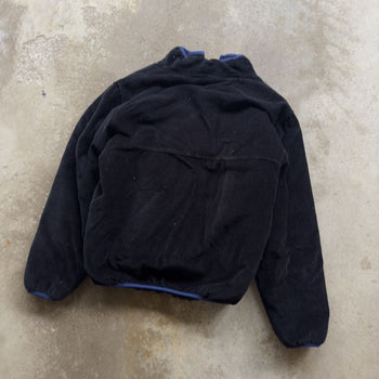 STUSSY BLACK CORDUROY SHERPA MOCK FLEECE JACKET