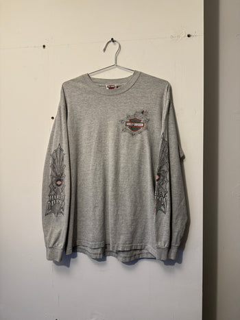 2000S HARLEY DAVIDSON FADED SPIDER LONGSLEEVE