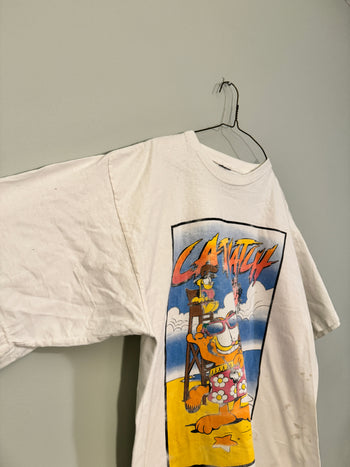 1990s GARFIELD CATWATCH BAYWATCH PARODY TEE