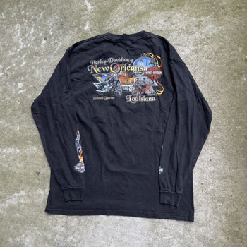 2000s Harley Davidson Blue Flame Longsleeve Tee