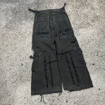 1990s 2000s Y2K TRIPP NYC THRASHED FADED BONDAGE RAVER PANTS