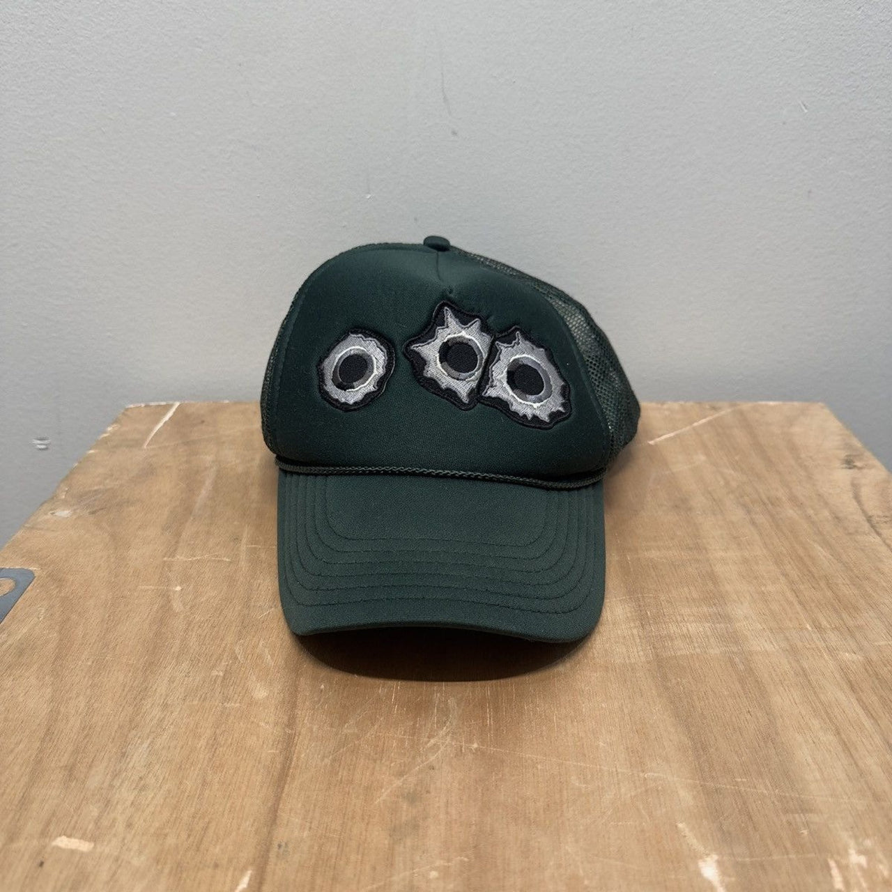 Vintage 2000s Gun Bullet Holes Embroidered Hat
