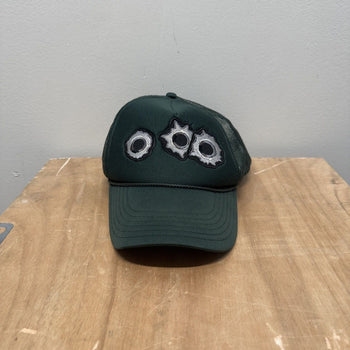 Vintage 2000s Gun Bullet Holes Embroidered Hat