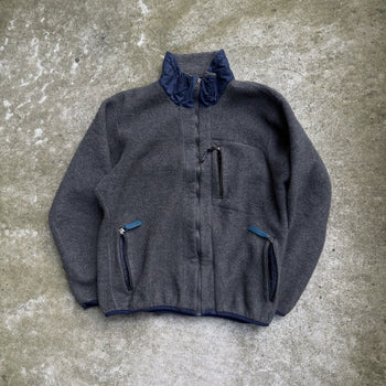 Polar PATAGONIA con cremallera completa, años 90, fabricado en EE. UU., color gris