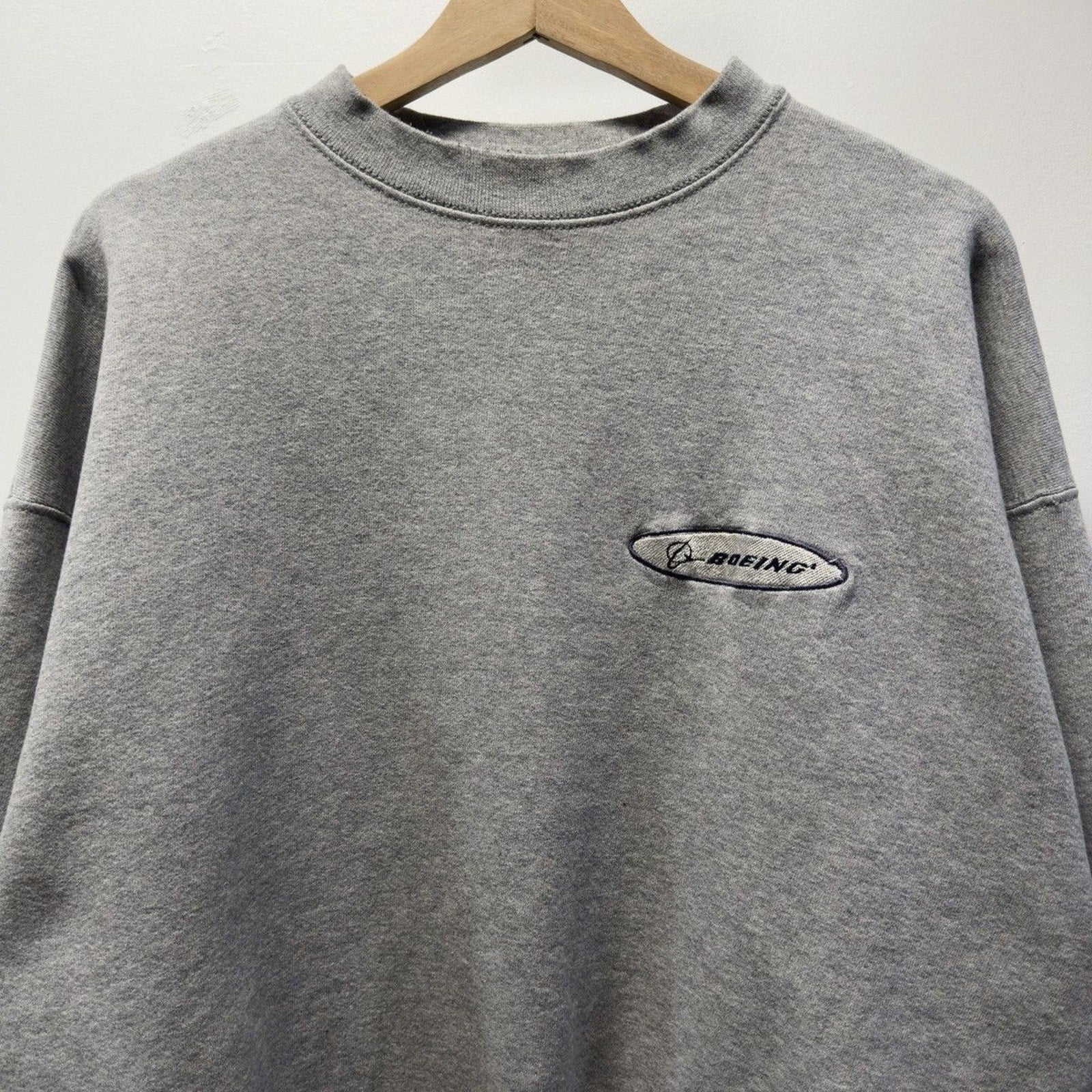 Vintage 1990s Faded Grey Boeing Sweatshirt