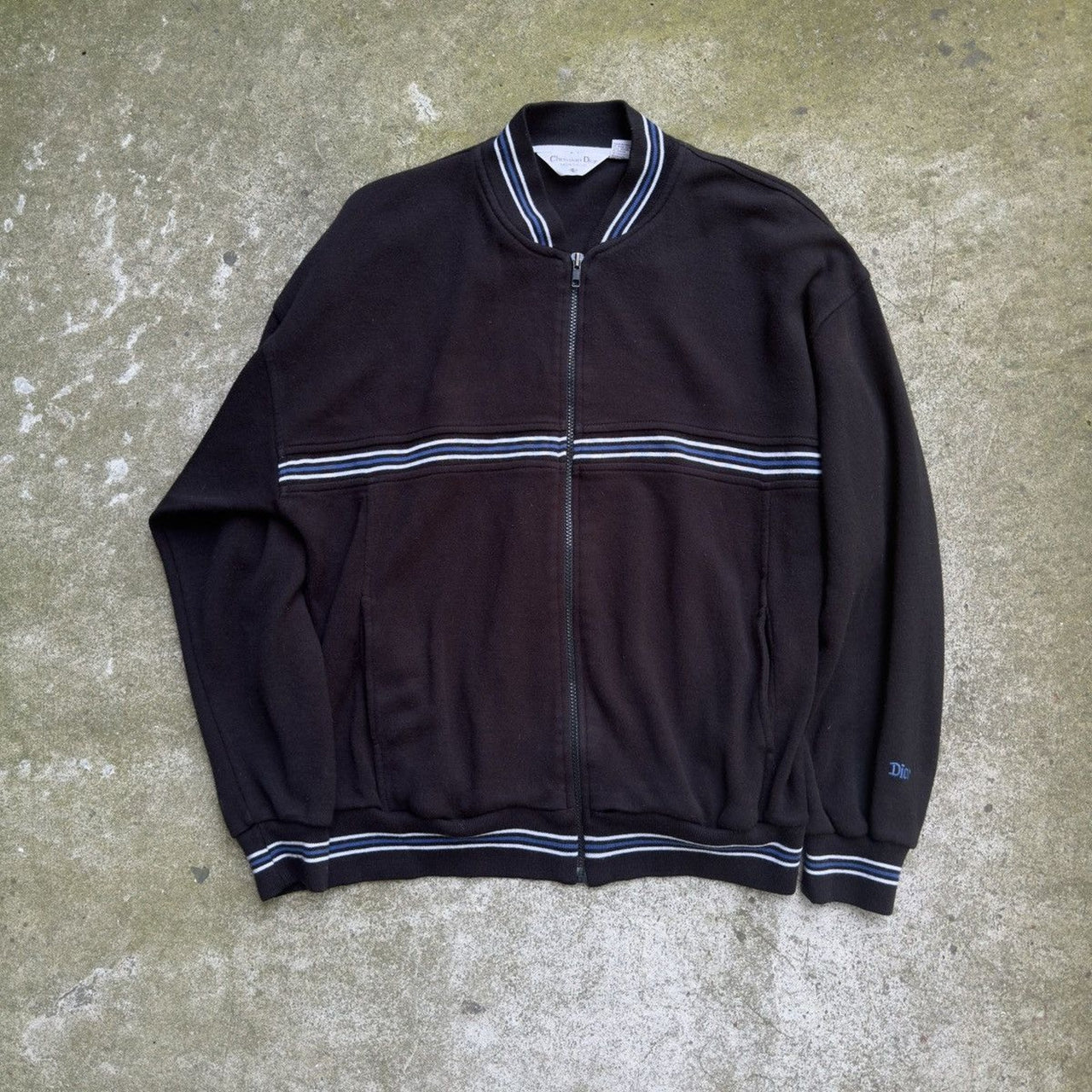 1990s DIOR MONSIEUR RAGLAN ZIP UP SWEATSHIRT BLACK