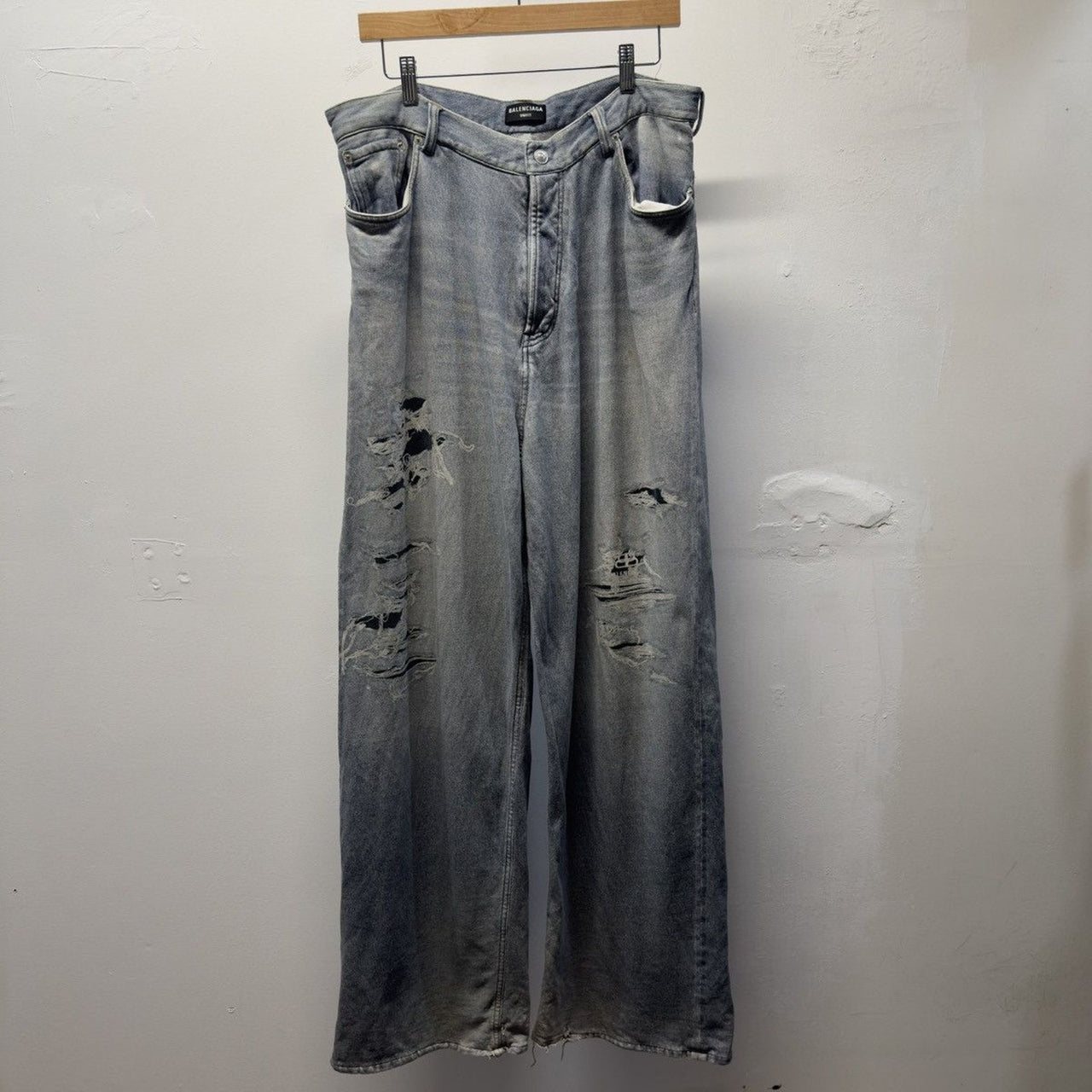 Balenciaga Winter 2021 Tromp L'oeil Denim Sweatpants Demna