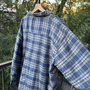 1990s Faded Lined Flannel Shirt Jacket