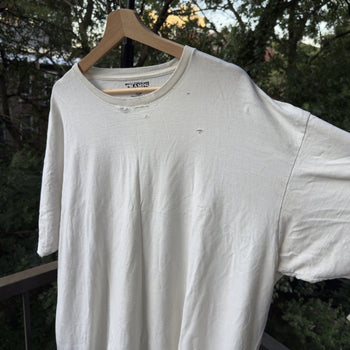 2000s Thrashed Faded Distressed Blank White Tee