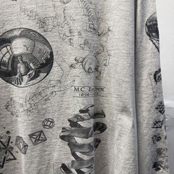 Vintage 1990s Made in USA M.C. Escher Faded Distressed Longsleeve Art Tee