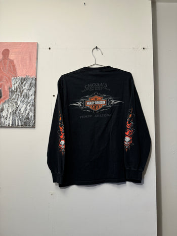 2000s HARLEY DAVIDSON SKULL FLAME LONGSLEEVE TEE