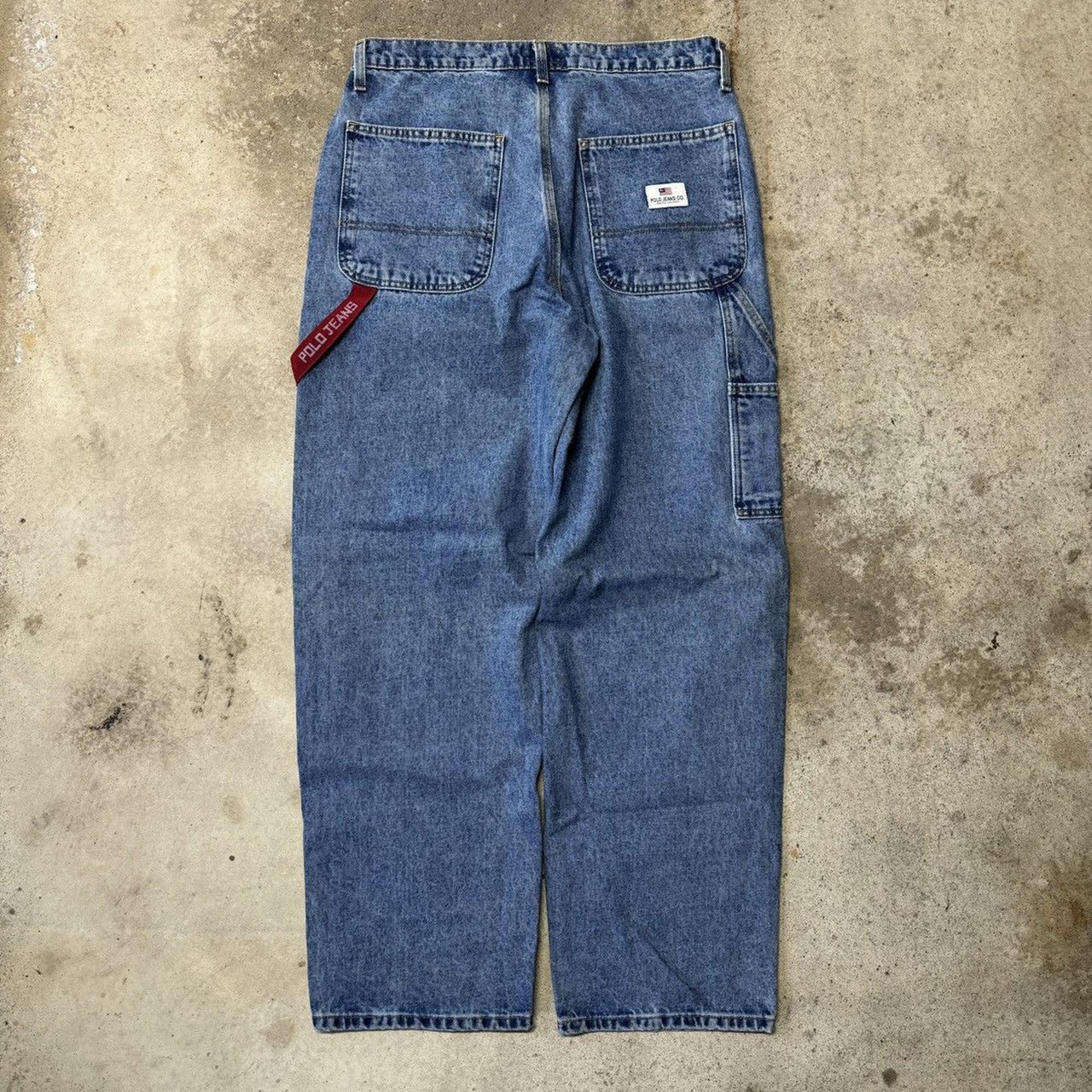 2000S POLO RALPH LAUREN BAGGY DENIM CARPENTER SKATER JEANS