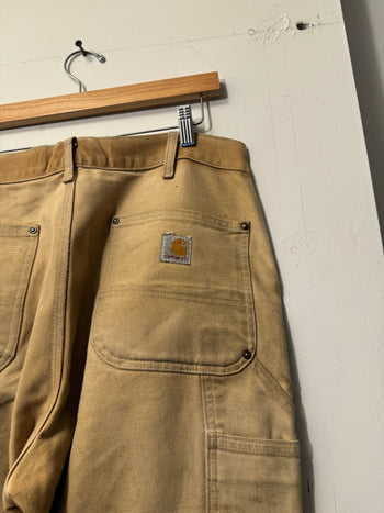 2000S THRASHED CARHARTT DOUBLE KNEE CARPENTER PANTS TAN