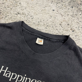 1970s Faded Happiness Is Driving A Mach 1 Flock Print Tee