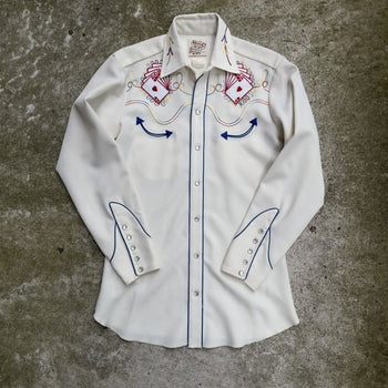 1970s H BAR C ROYAL FLUSH PEARL SNAP WESTERN SHIRT