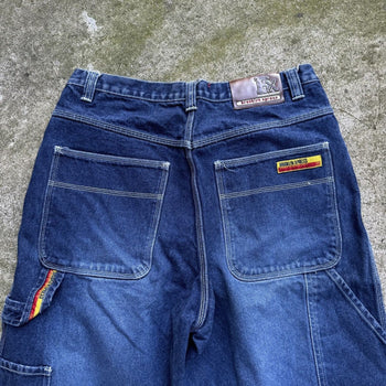 2000S Y2K BROOKLYN EXPRESS FADED DENIM JEAN SHORTS JORTS