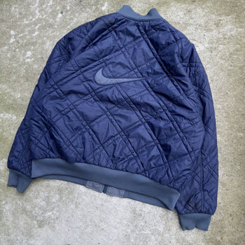 1990s NIKE REVERSIBLE BIG LOGO BLUE BOMBER JACKET XL