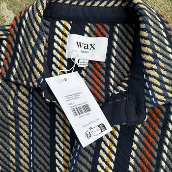 WAX LONDON VERTICAL STRIPE WHITING OVERSHIRT