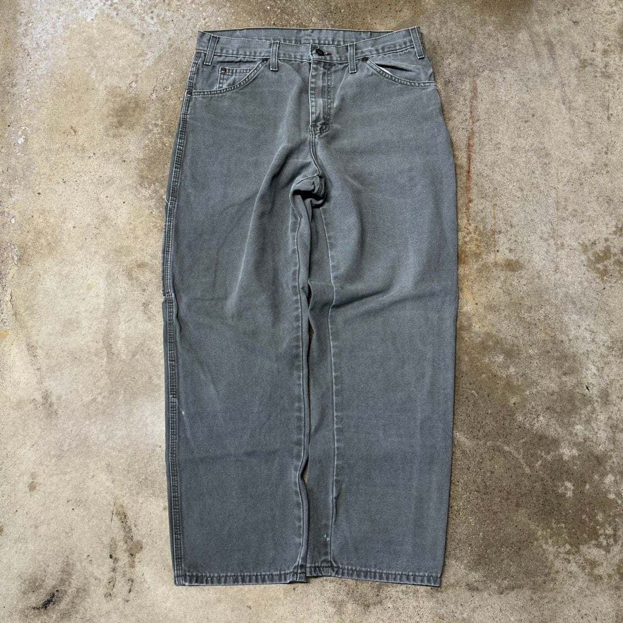 2000S DICKIES CARPENTER BAGGY GREEN CANVAS PANTS