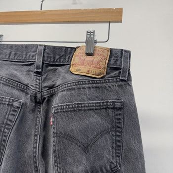 Vintage 1990s Levi’s 501 Made in USA Faded Black Jeans