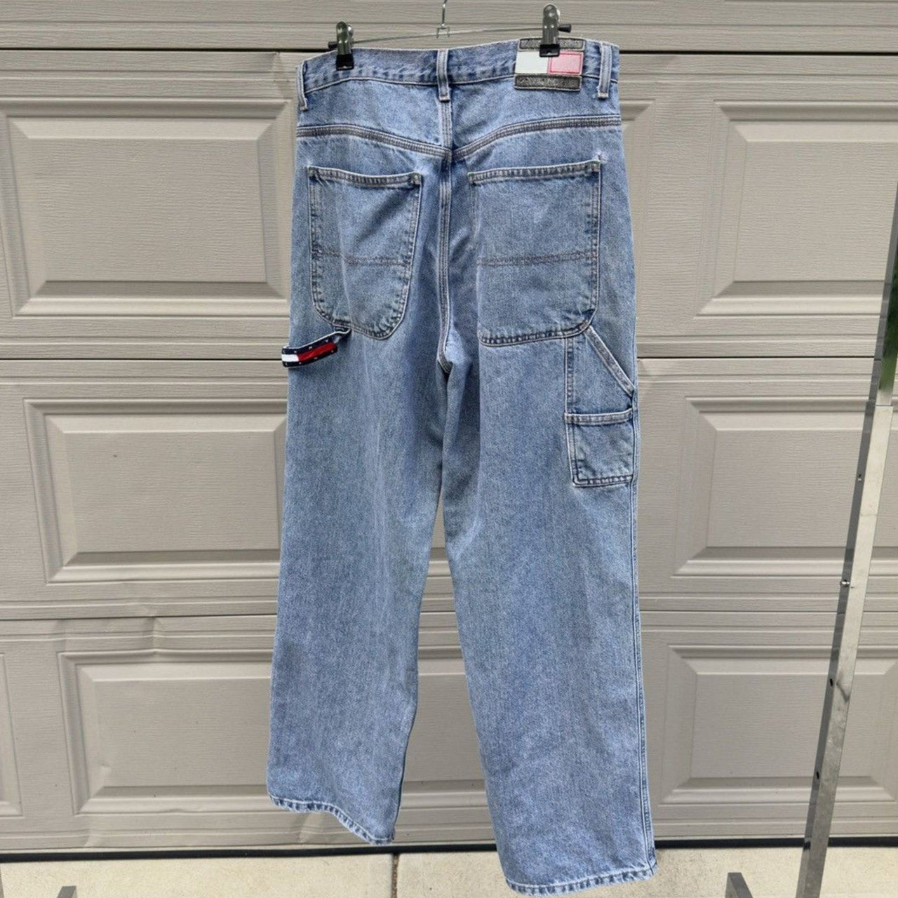 1990s/2000s Tommy Jeans Thrashed Faded Distressed Work Jeans