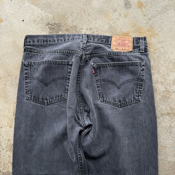 1990s LEVI'S 501 FADED BLACK MADE IN USA DENIM JEANS