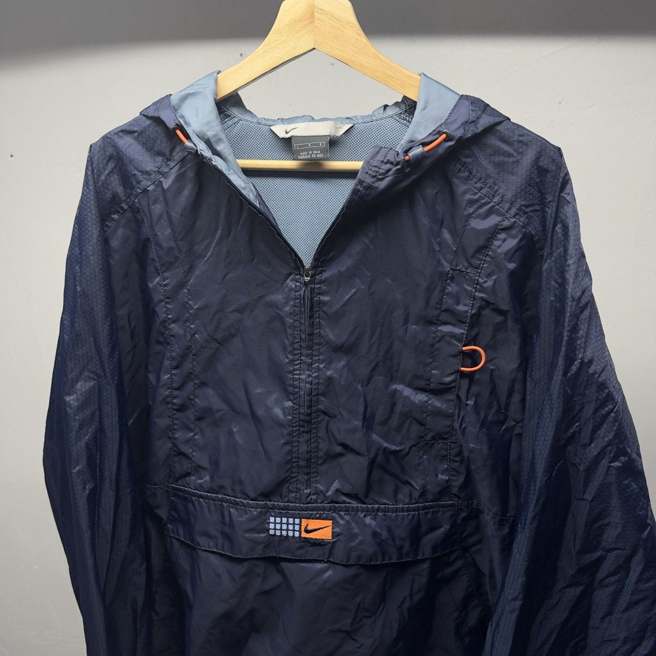 1990s Nike Half Zip Windbreaker Anorak Navy Blue