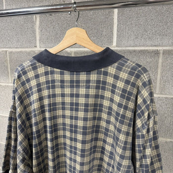 1990s Faded Thrashed Plaid Collar Grunge Shirt