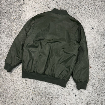 2000S DARK GREEN OVERSIZED BOMBER FLIGHT JACKET