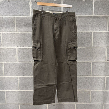 2000s Dark Green Baggy Wide Leg Cargo Pants