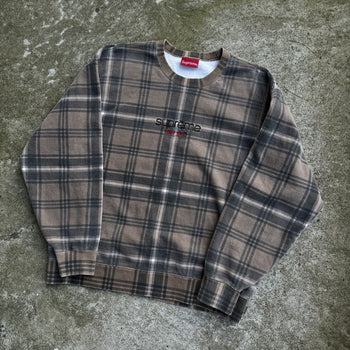 SUPREME SS21 BROWN PLAID CREWNECK