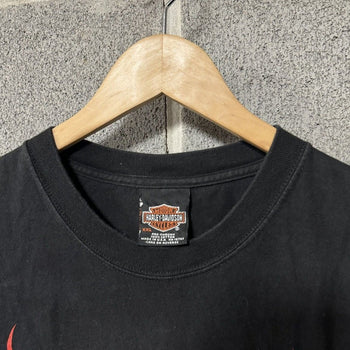 2000S HARLEY DAVIDSON FLAME EAGLE LOGO TEE