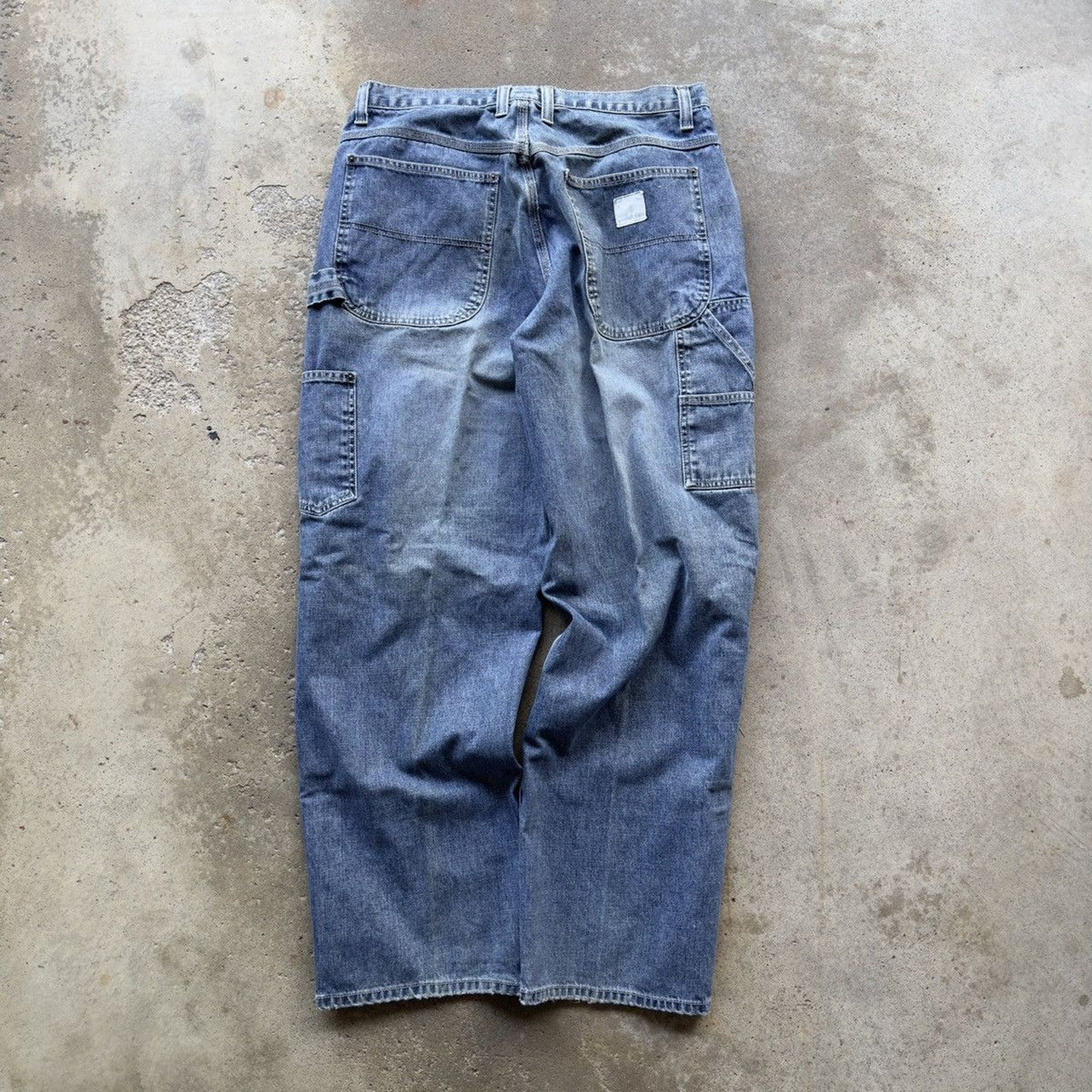 2000s AE SUPPLY FADED MUD WASH DENIM CARPENTER SKATER JEANS