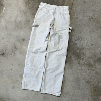 1980s DICKIES WHITE PAINTER CANVAS CARPENTER PANTS