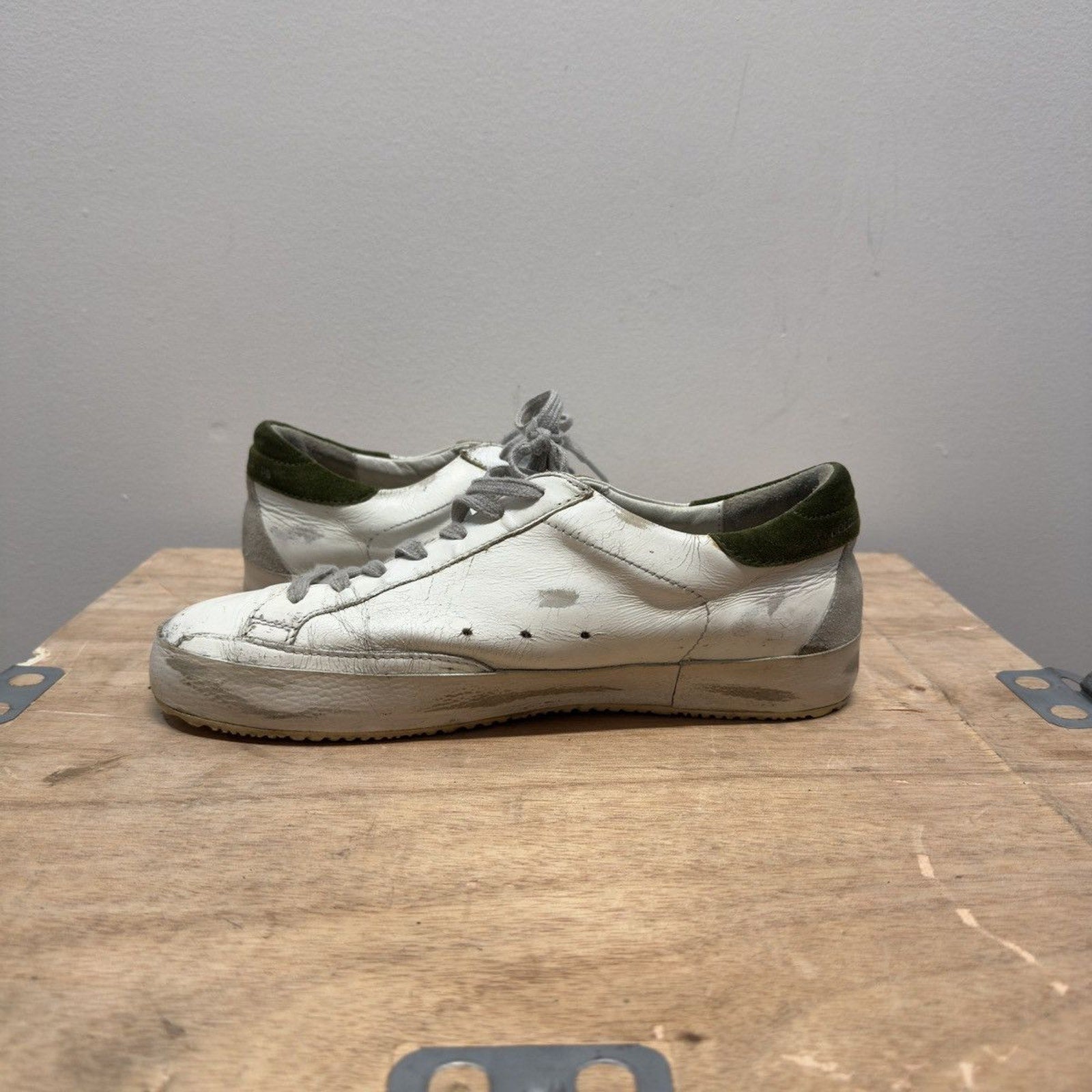 Golden Goose Superstar Green White Sneakers