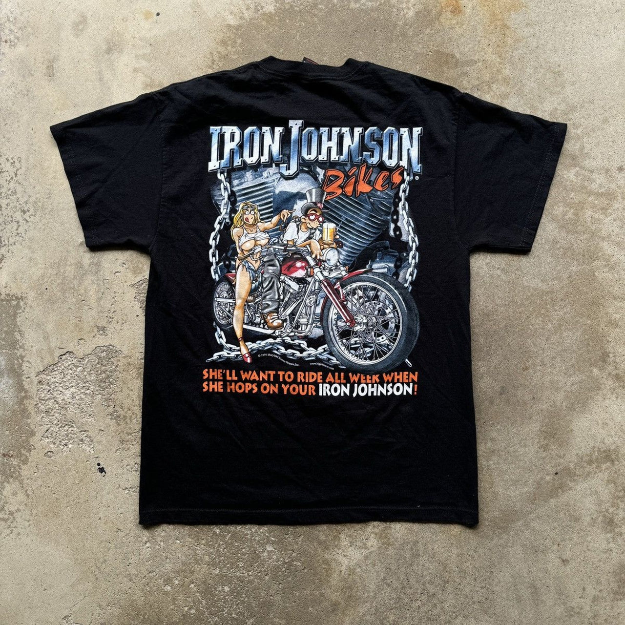 2000S BIG JOHNSON IRON JOHNSON BIKES PARODY TEE