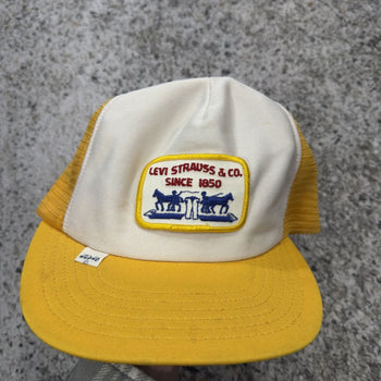 1970s Levi's Yellow Logo White Tab Trucker Hat