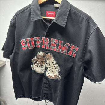 Supreme Embroidered Bunnies Shirt Cropped Distressed