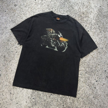 2000s Hot Leather Skeleton Biker Tee