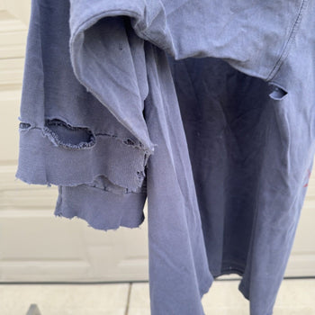 2000s Thrashed Faded Distressed Blue Longsleeve Tee